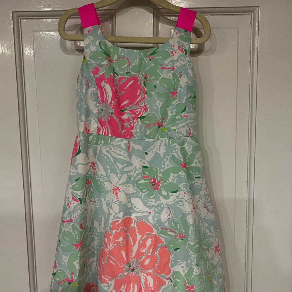 Lilly Pulitzer Kids Dress in Pink and Green Floral